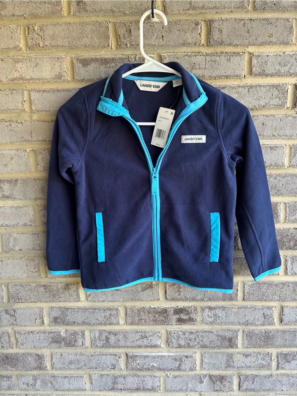 NWT Lands' End Kids Navy Blue Jacket with Teal Trim